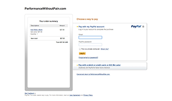 screenshot of the next paypal screen